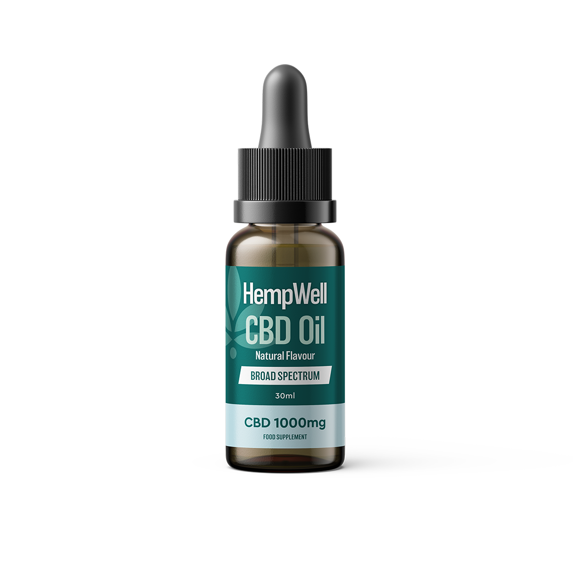 HempWell Broad Spectrum 1000mg CBD Oil | 500mg CBD | 30ml Bottle (Natural)