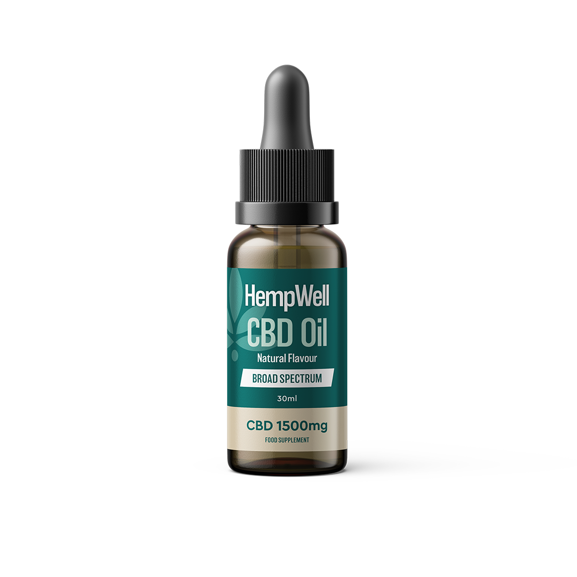 HempWell Broad Spectrum 1500mg CBD Oil | 500mg CBD | 30ml Bottle (Natural)