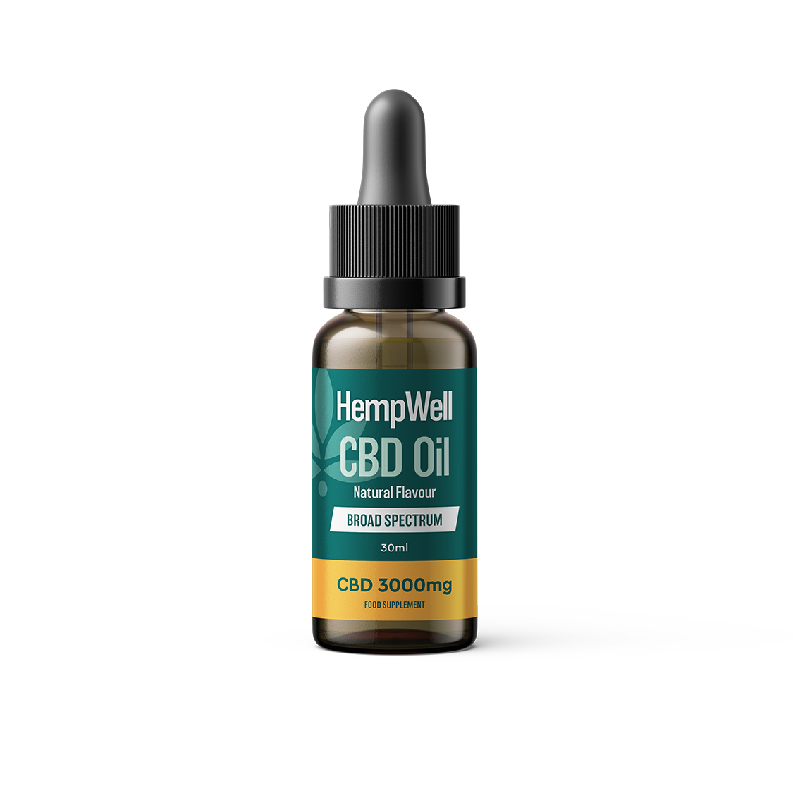 HempWell Broad Spectrum 3000mg CBD Oil | 500mg CBD | 30ml Bottle (Natural)