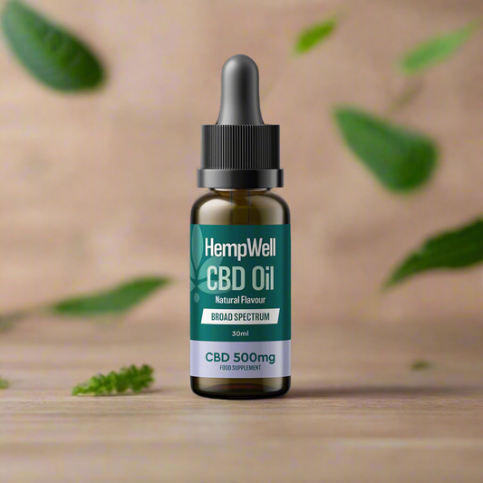 HempWell Broad Spectrum 500mg CBD Oil | 500mg CBD | 30ml Bottle (Natural)