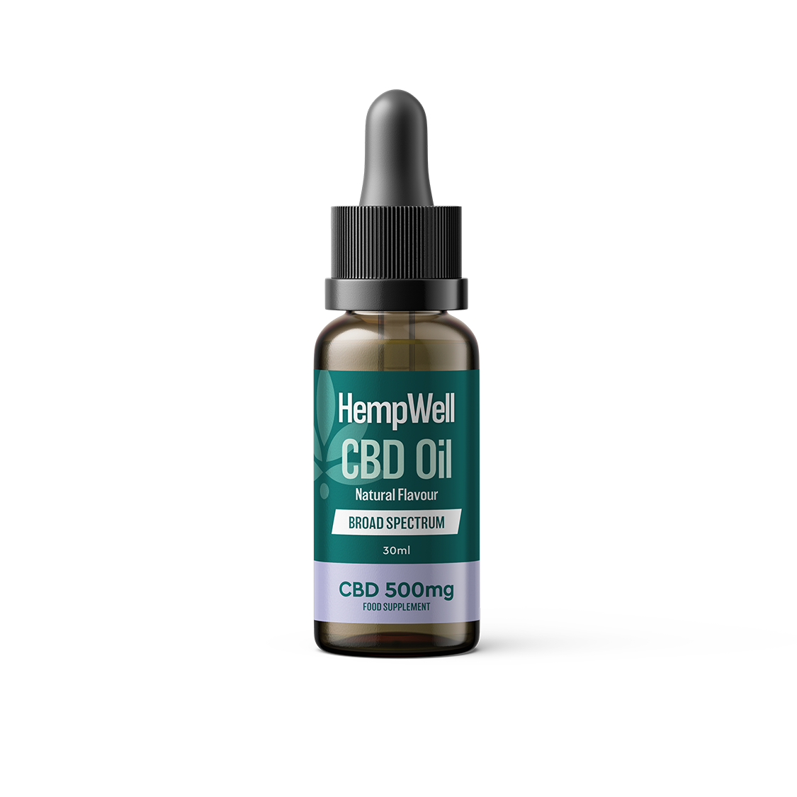 HempWell Broad Spectrum 500mg CBD Oil | 500mg CBD | 30ml Bottle (Natural)