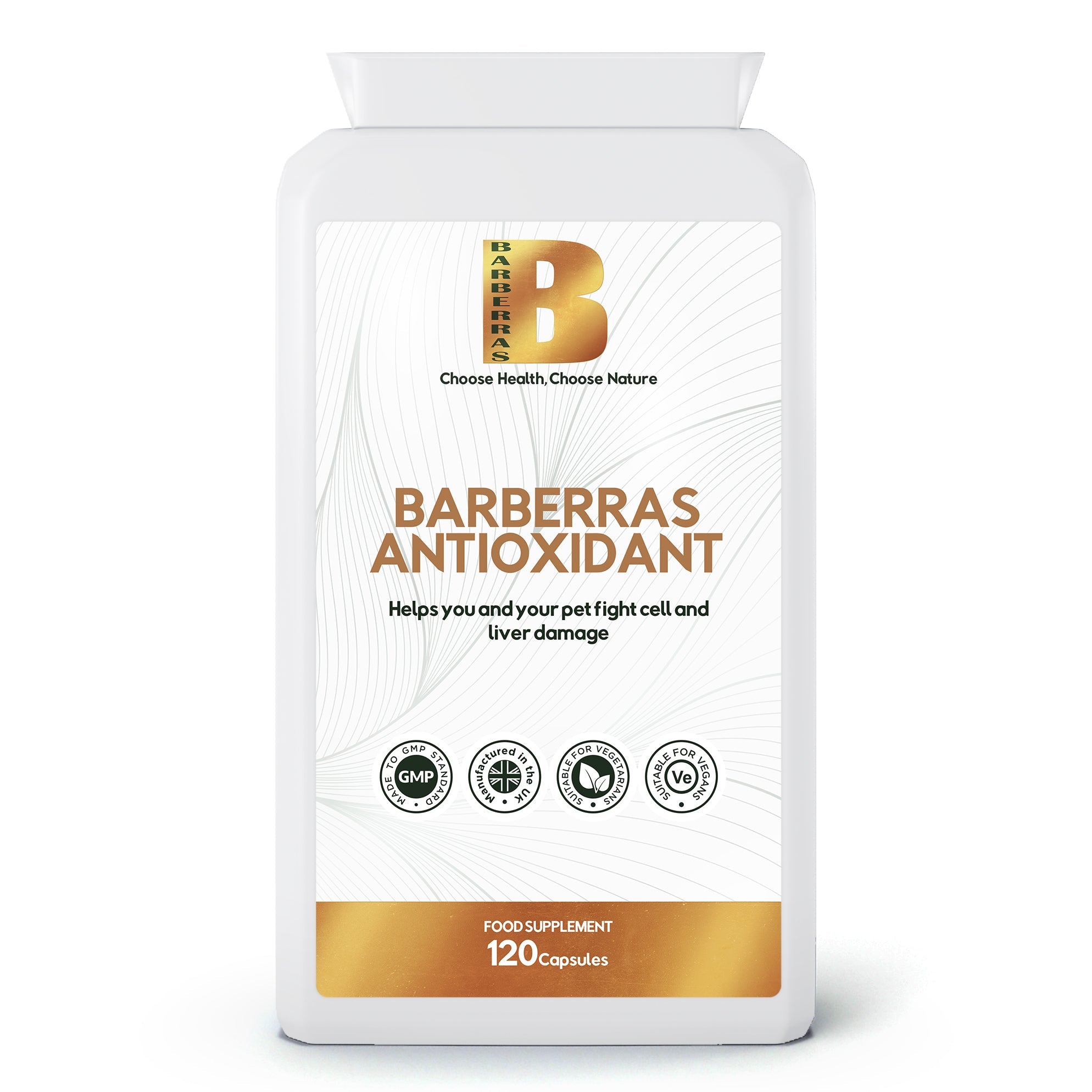Barberras Botanicals Ltd - Barberras Antioxidant - Food Supplements - front label - plain white background