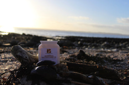 Barberras Botanicals Ltd - Barberras Bacteria Inhibitor - Food Supplements - product placed on beach