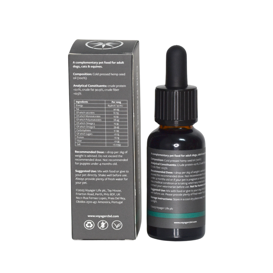 Voyager Pets Organic Hemp Seed Oil - 30ml